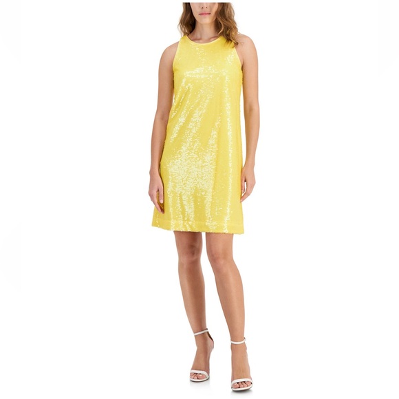 Anne Klein Women's Sleeveless Sequin Shift Dress - Picture 1 of 9